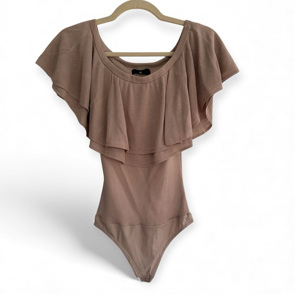 INTERMIX Chic Ruffle Off-the-Shoulder Bodysuit